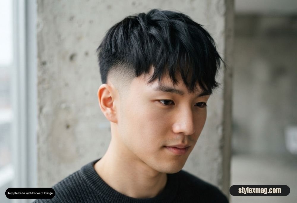 Temple Fade with Forward Fringe