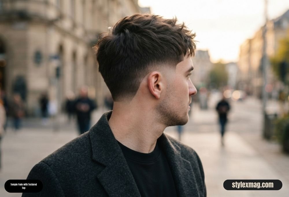 30 Best Square Face Shape Haircuts for Men: Stylish 2026 Looks 9 Temple Fade with Textured Top