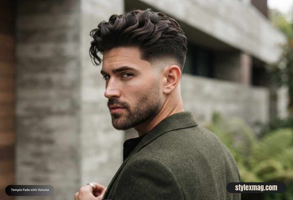 Triangle Face Shape Hairstyles For Men: 30 Best Styles for 2026 19 Temple Fade with Volume