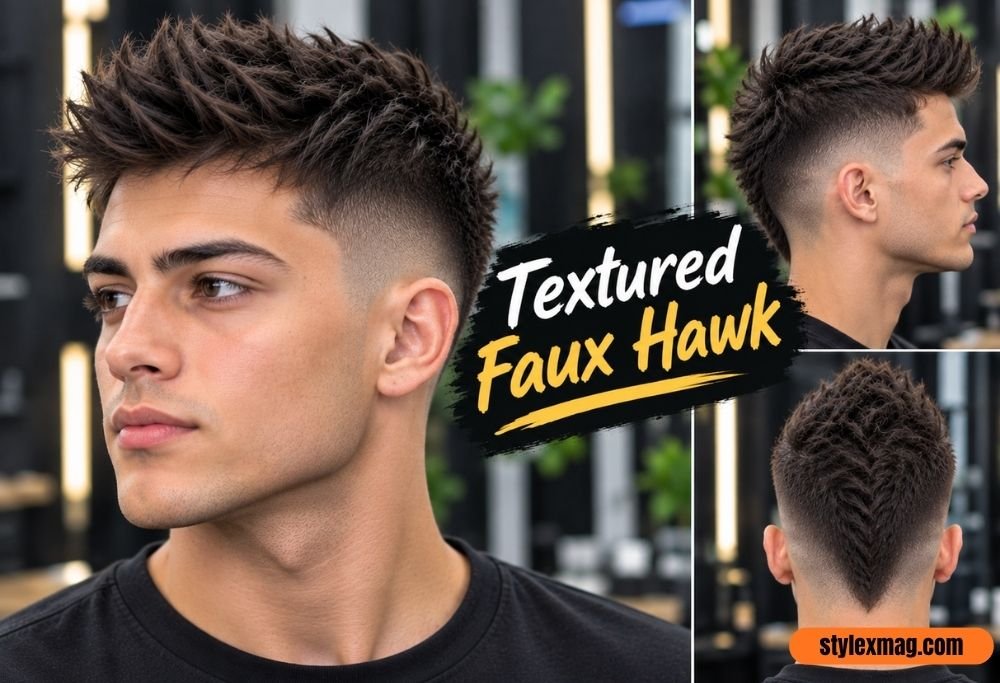 27 Best Haircuts for Balding Men to Look Fuller in 2026 23 Textured Faux Hawk