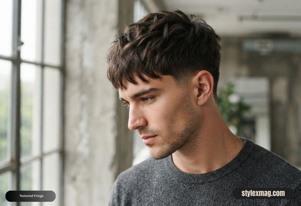 Triangle Face Shape Hairstyles For Men: 30 Best Styles for 2026 27 Textured Fringe