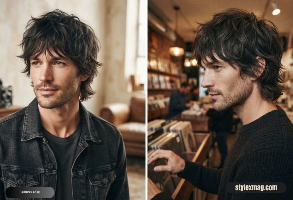Heart Face Shape Hairstyles for Men 30 Best Styles for 2026 23 Textured Shag