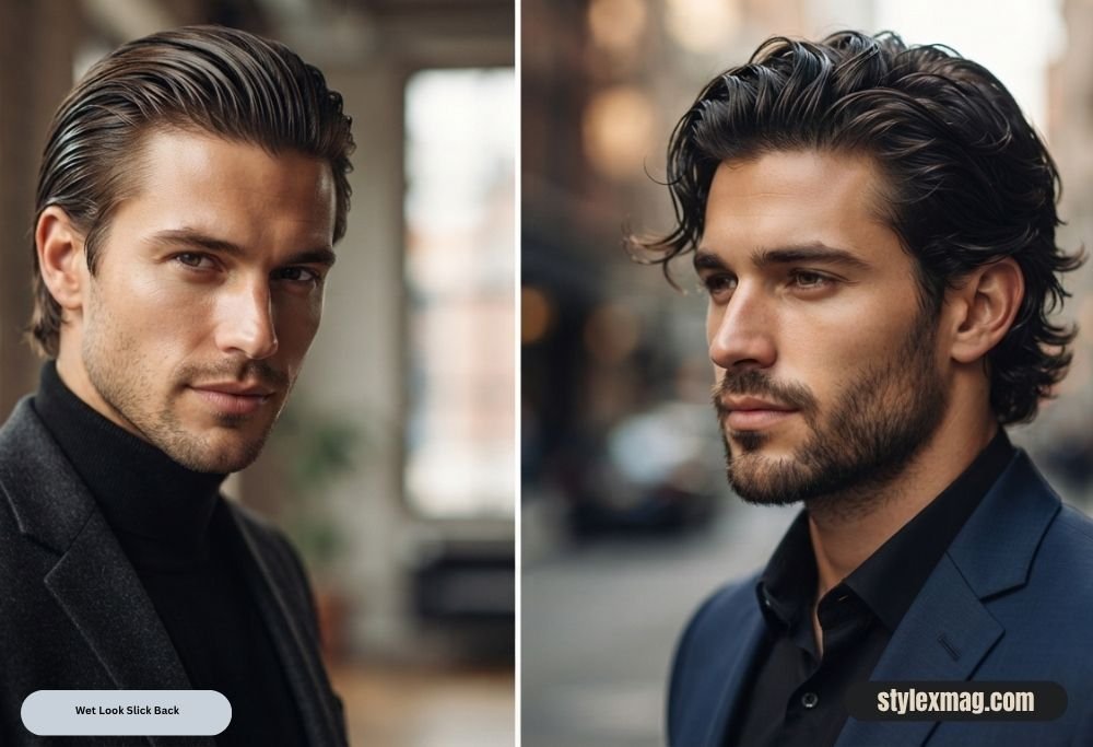 Wet Look Slick Back