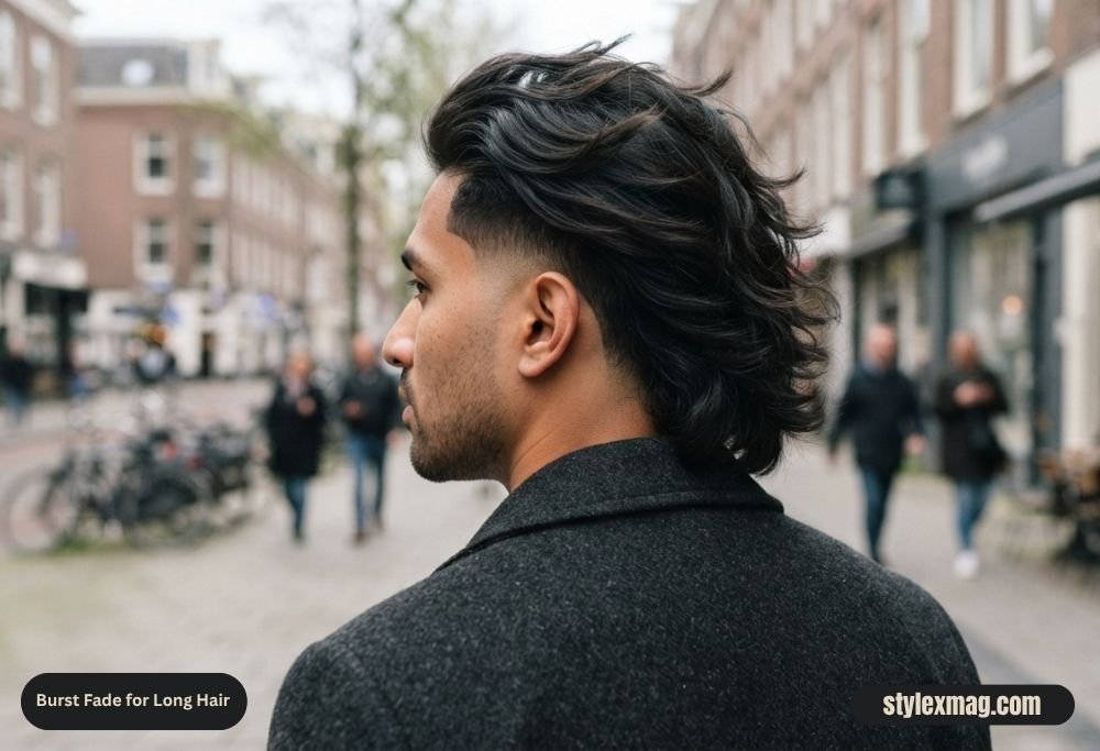 Burst Fade for Long Hair