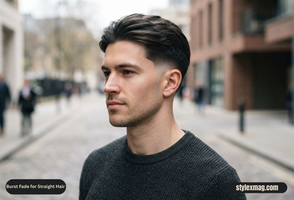 Burst Fade for Straight Hair