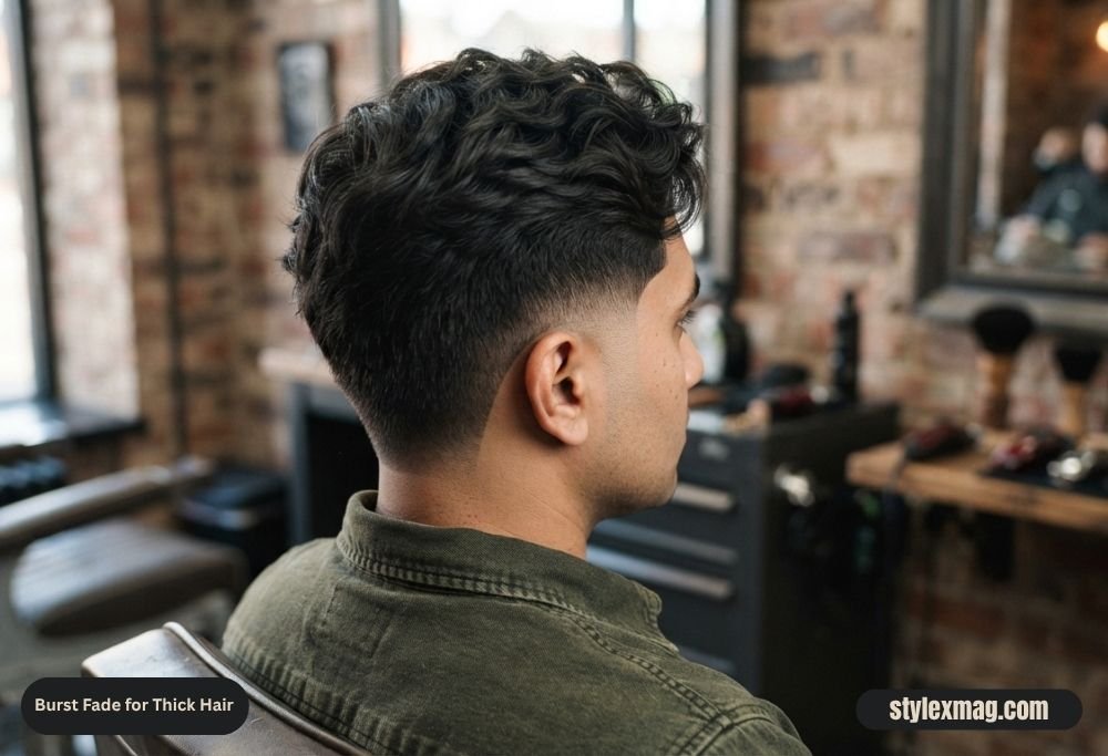 Burst Fade for Thick Hair