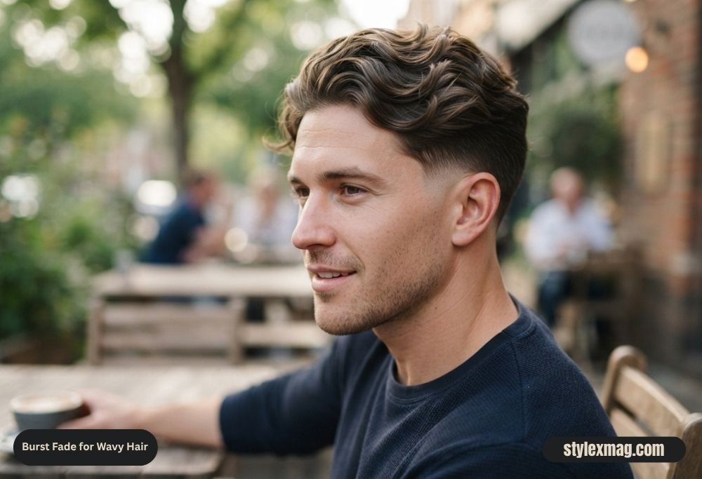 Burst Fade for Wavy Hair