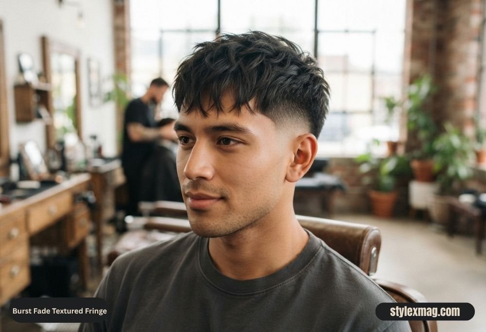 Burst Fade Textured Fringe