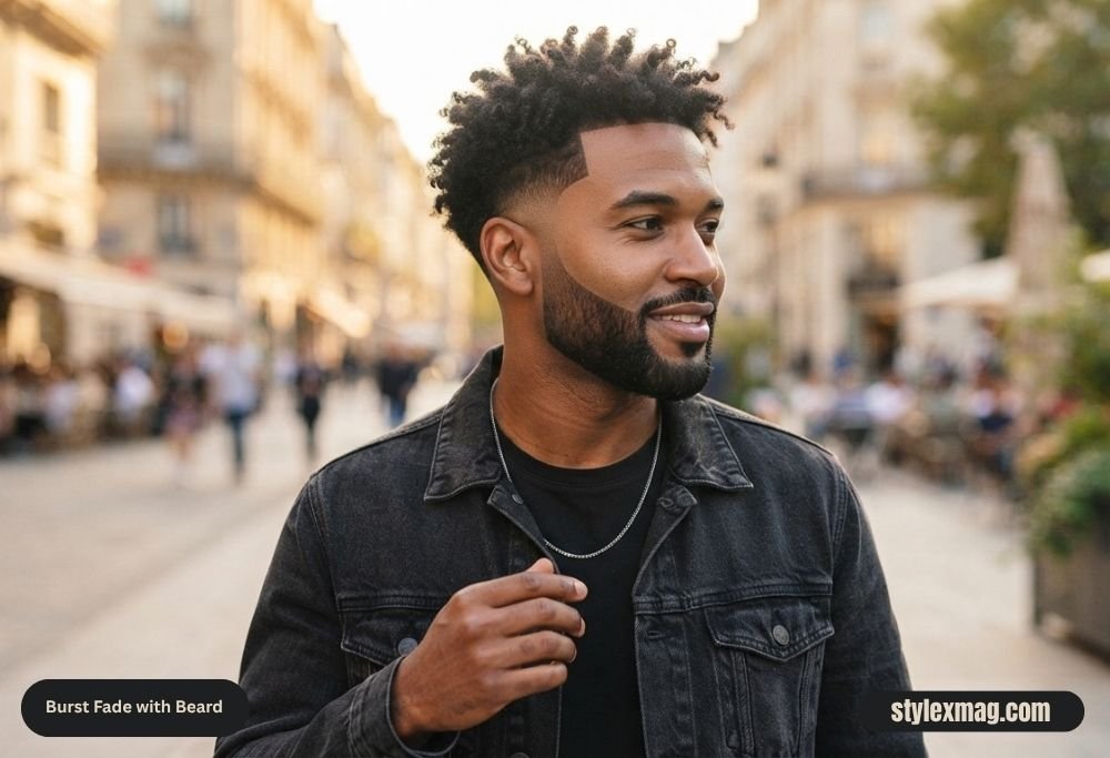 Burst Fade with Beard
