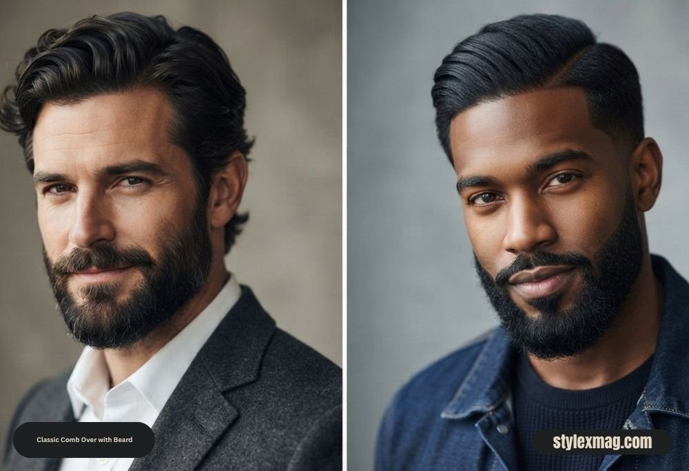 Classic Comb Over Haircut: 35 Timeless Styles for Men in 2026 29 Classic Comb Over with Beard