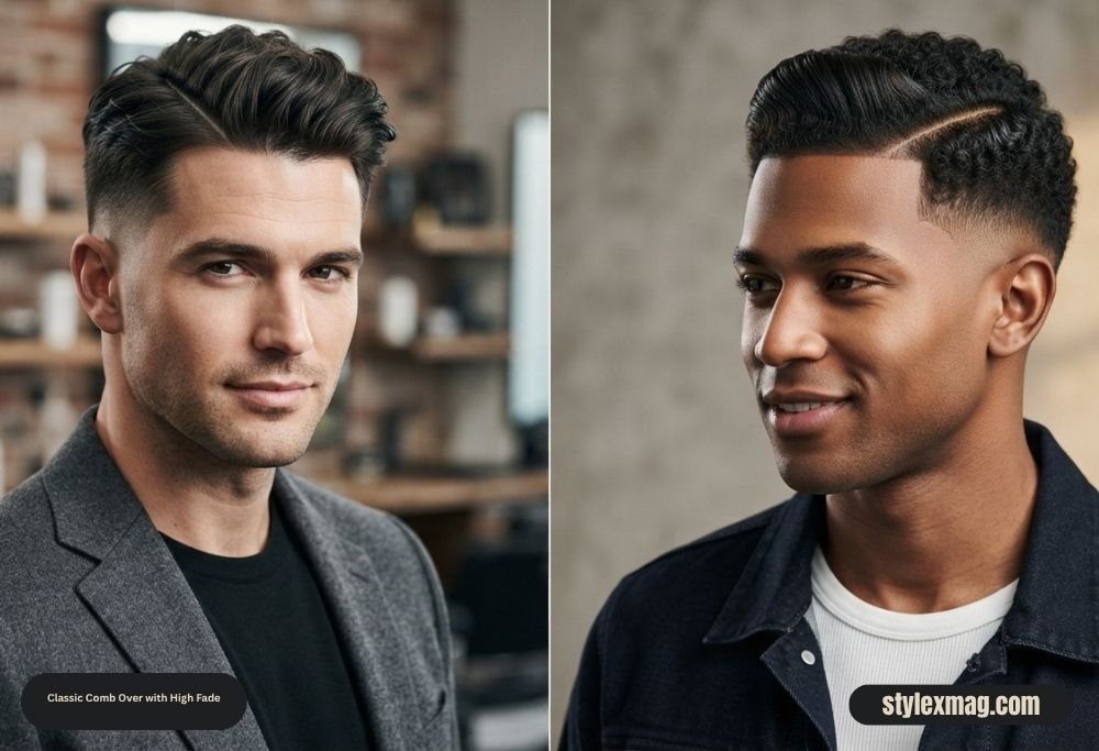 Classic Comb Over Haircut: 35 Timeless Styles for Men in 2026 16 Classic Comb Over with High Fade