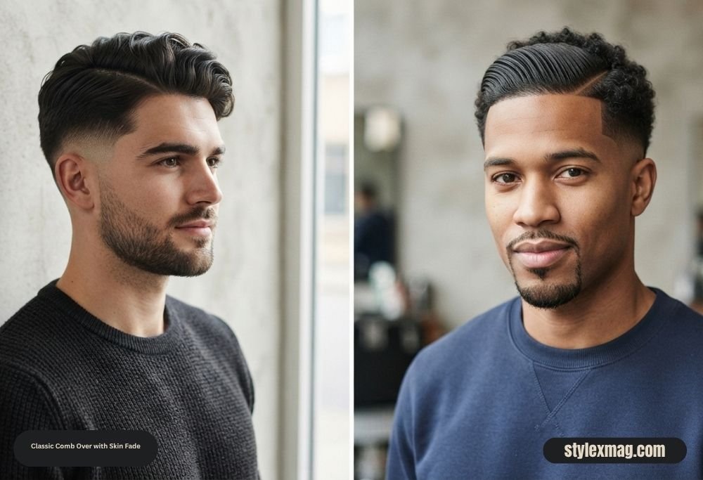 Classic Comb Over Haircut: 35 Timeless Styles for Men in 2026 17 Classic Comb Over with Skin Fade