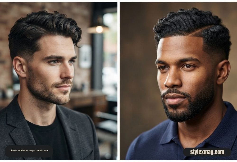 Classic Comb Over Haircut: 35 Timeless Styles for Men in 2026 6 Classic Medium-Length Comb Over