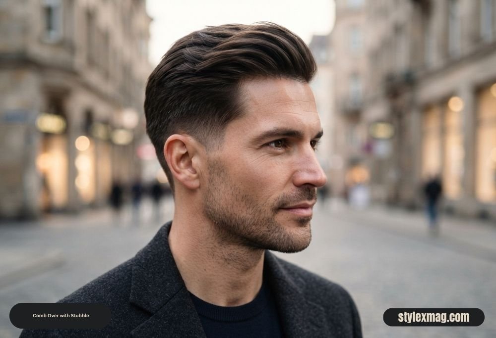 Comb Over Haircut: 45 Best Styles, Tips & Styling Guide 21 Comb Over with Stubble
