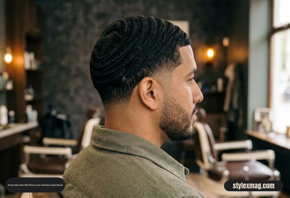 65 Best Fade Haircut with Beard Combos for Men in 2026 35 Drop Fade with 360 Waves and a Shadow Fade Beard