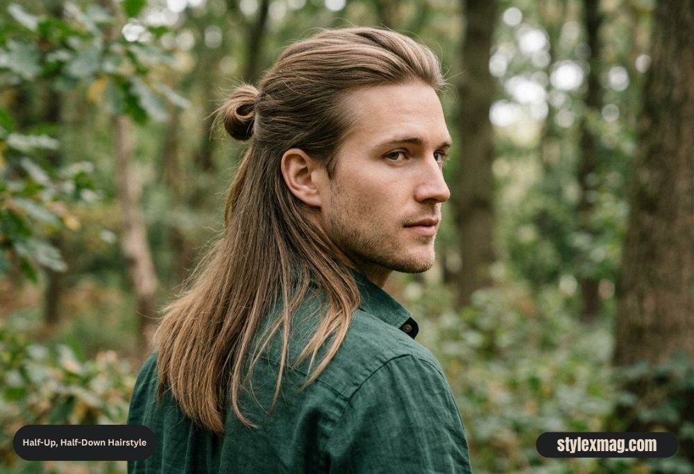 38 Best Hairstyles for Men with Straight Hair in 2026 22 Half-Up, Half-Down Hairstyle
