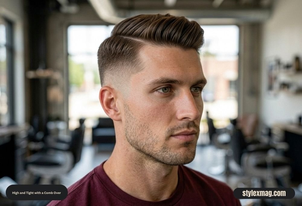 55 Best High and Tight Haircuts for Men in 2026 22 High and Tight with a Comb Over