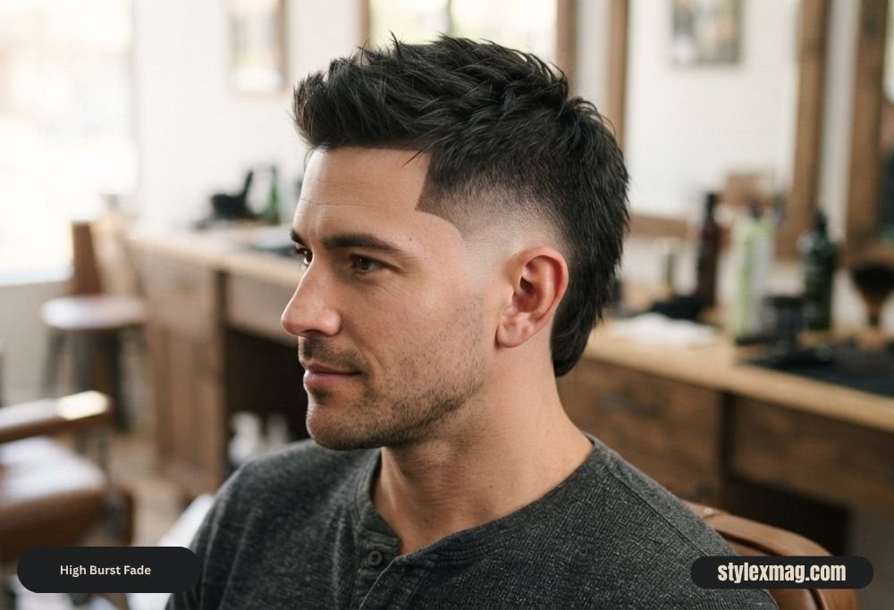 39 Best High Fade Haircut Styles for Men in 2026 6 High Burst Fade