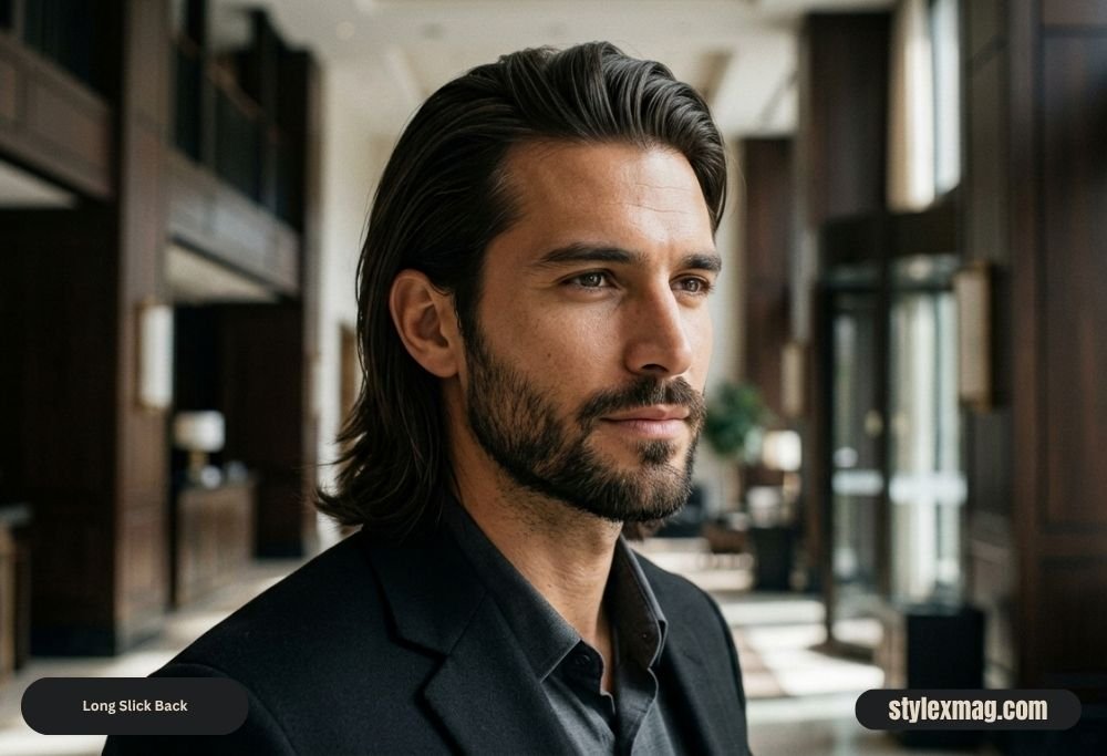 38 Best Hairstyles for Men with Straight Hair in 2026 23 Long Slick Back