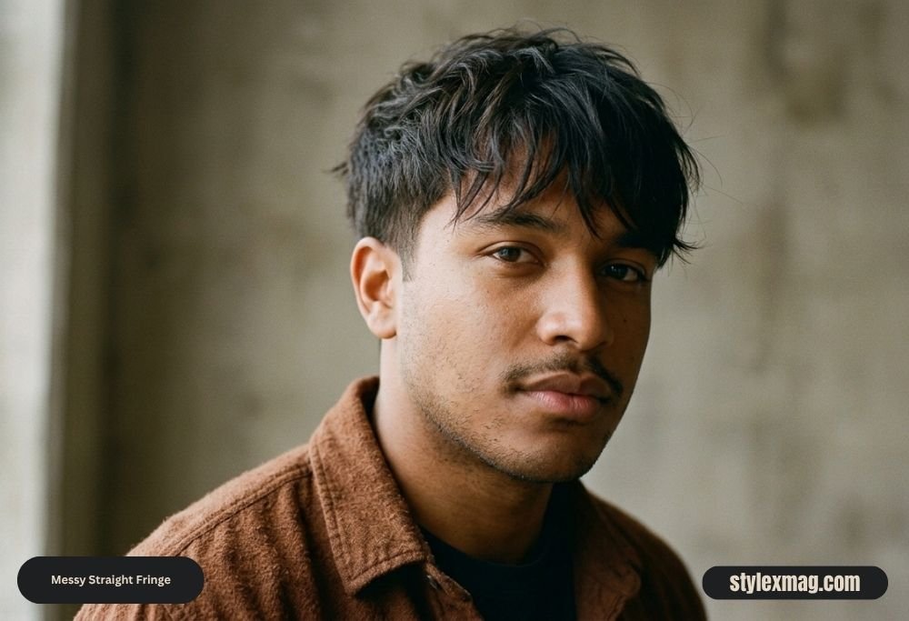 38 Best Hairstyles for Men with Straight Hair in 2026 16 Messy Straight Fringe