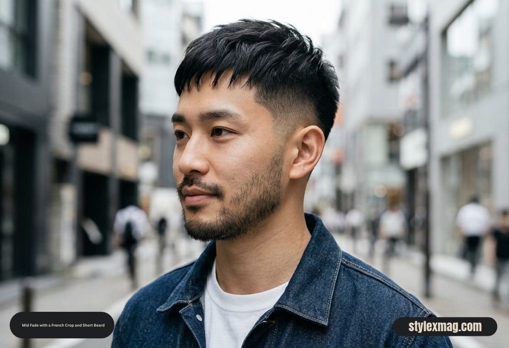 65 Best Fade Haircut with Beard Combos for Men in 2026 8 Mid Fade with a French Crop and Short Beard