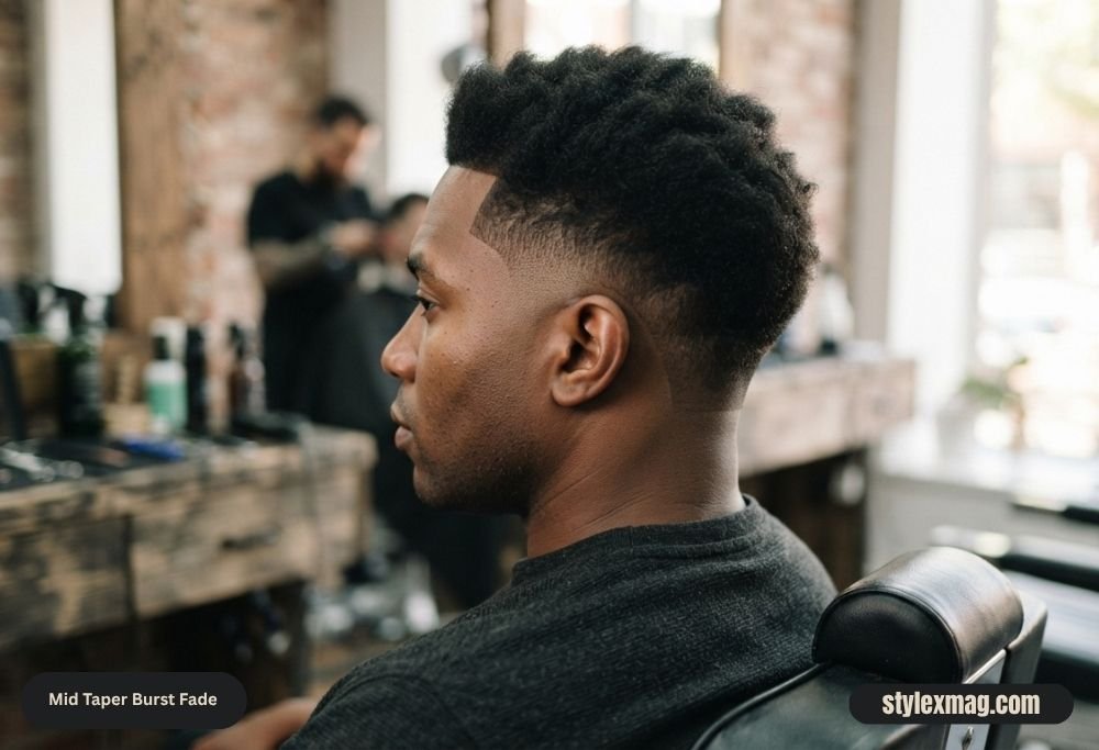 Mid Taper Burst Fade