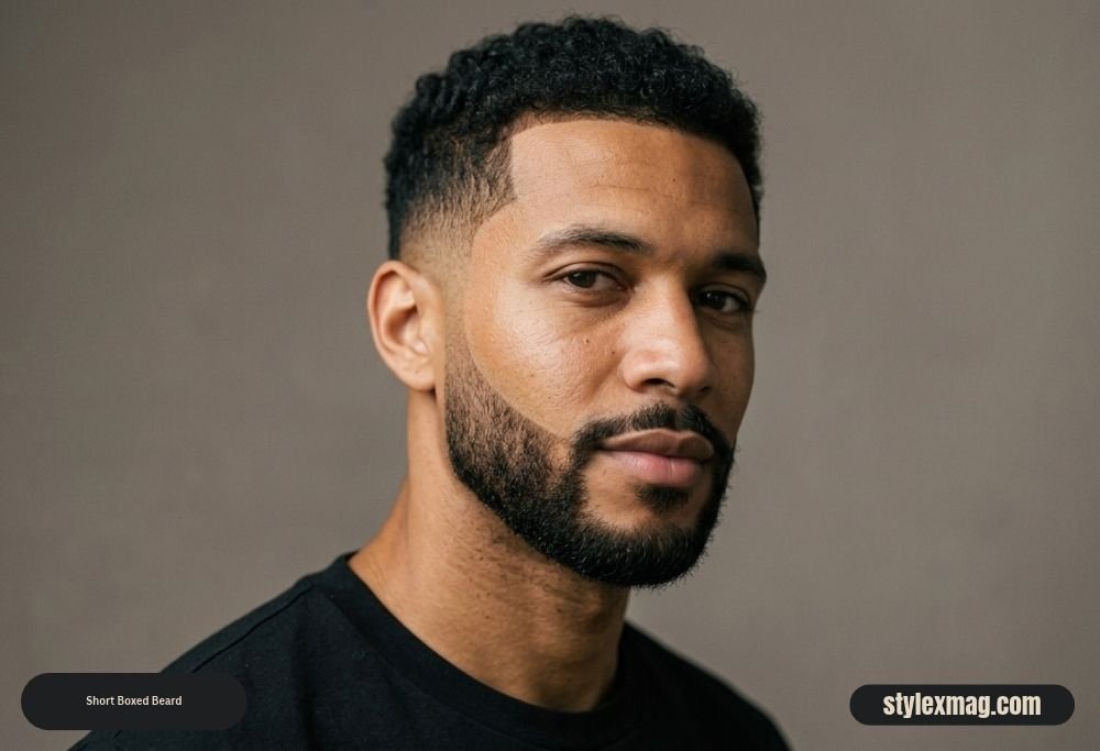 35 Short Beard Styles for Men in 2026: Find Your Best Look 2 Short Boxed Beard