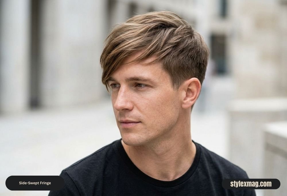 38 Best Hairstyles for Men with Straight Hair in 2026 11 Side-Swept Fringe