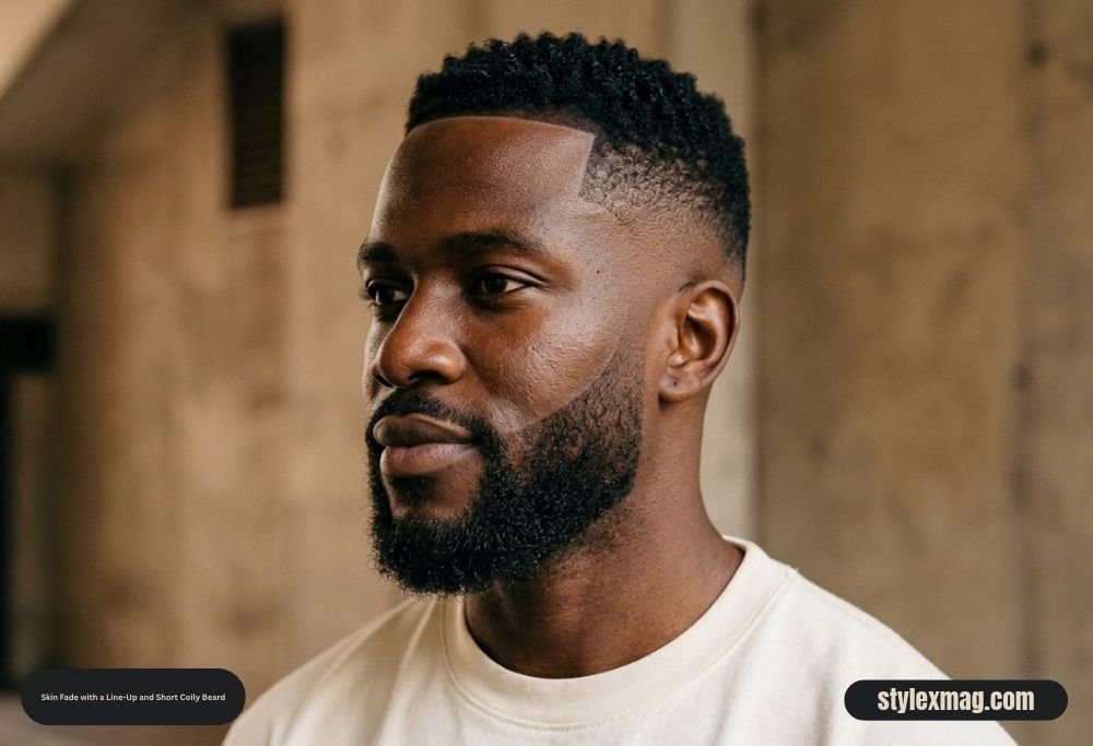 65 Best Fade Haircut with Beard Combos for Men in 2026 33 Skin Fade with a Line-Up and Short Coily Beard