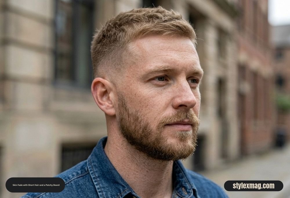 65 Best Fade Haircut with Beard Combos for Men in 2026 24 Skin Fade with Short Hair and a Patchy Beard